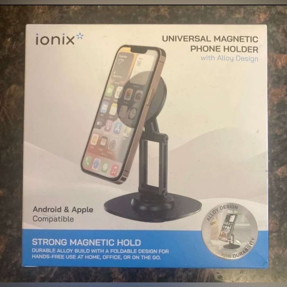 Ionix Universal Magnetic Phone Holder - Black - Home or Vehicle